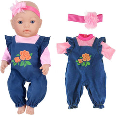 ebuddy 15 inch doll outfits, quick on/off for imaginative storytelling