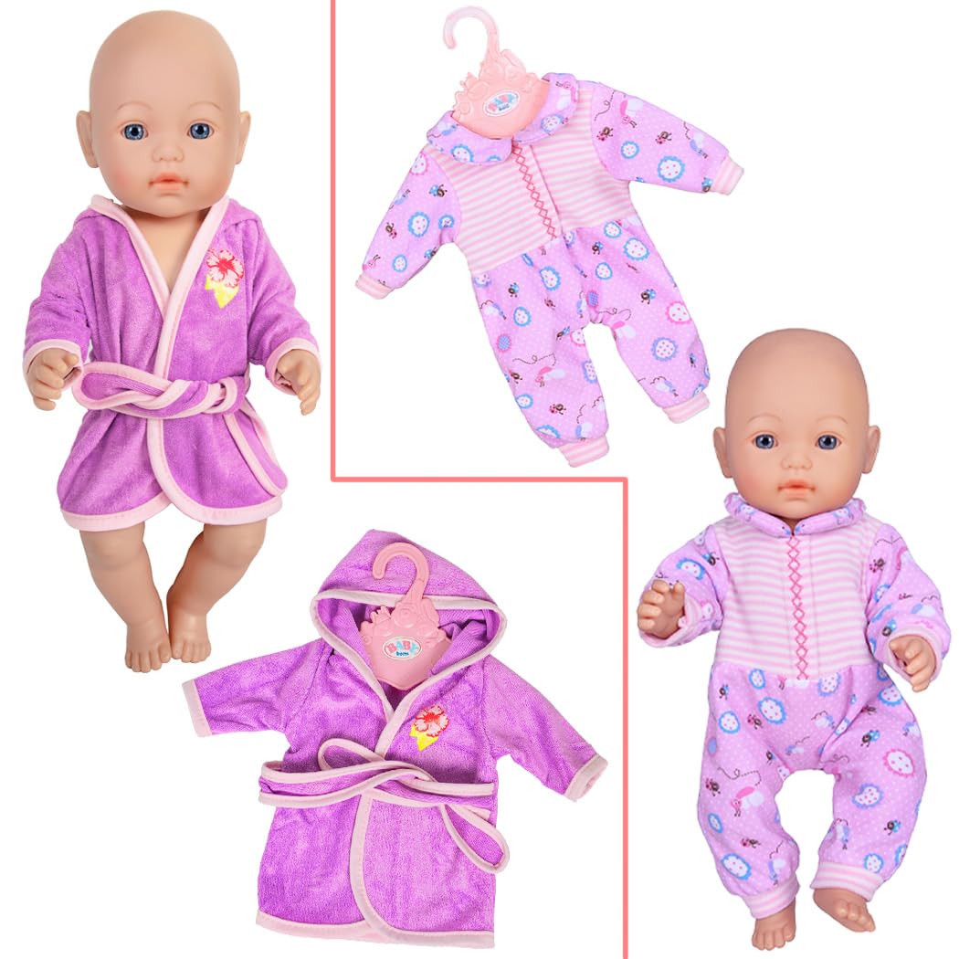 ebuddy doll clothes polka-dot cardigan and pants for cozy styling.