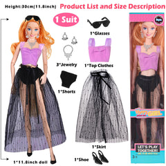 ebuddy pink mermaid gown on a fashion doll for magical dress up moments
