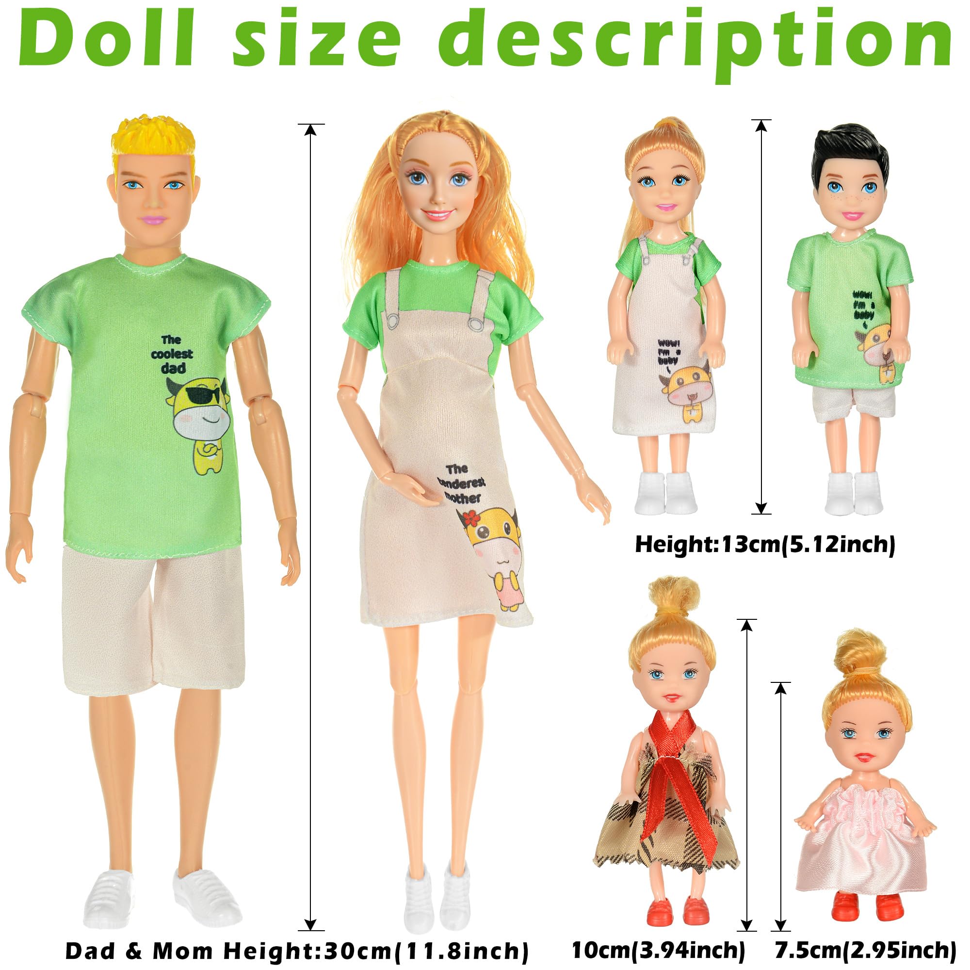 ebuddy Family Dolls Playset includes daughters and son for imaginative family scenes and social interaction