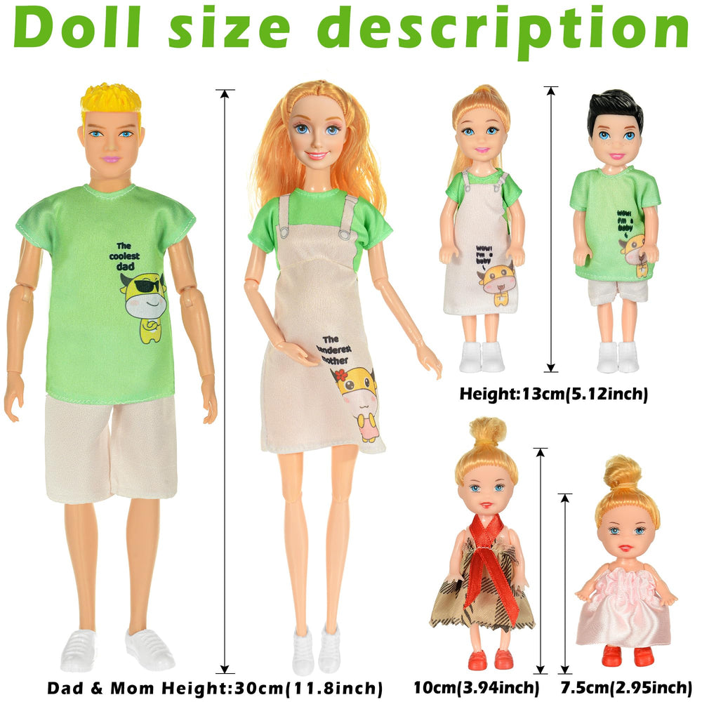 ebuddy Family Dolls Playset includes daughters and son for imaginative family scenes and social interaction