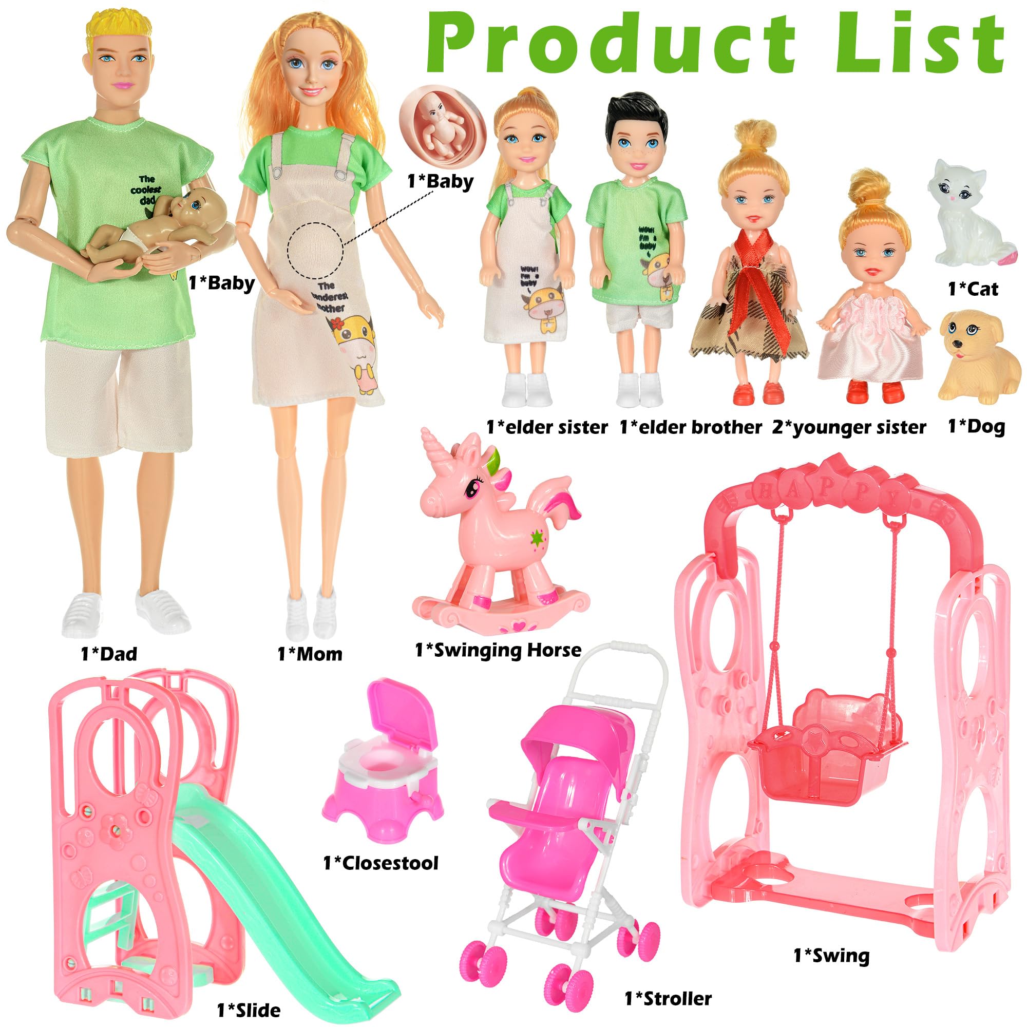 ebuddy Family Dolls Playset with mom and dad supports nurturing role-play and storytelling