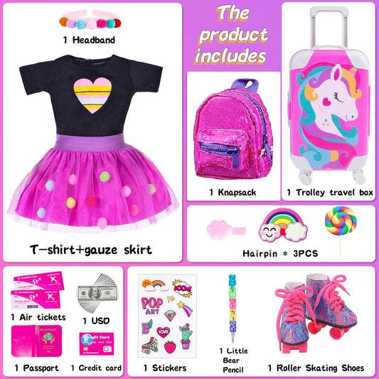 ebuddy roller skates for 18inch doll add stylish mobility during pretend adventures