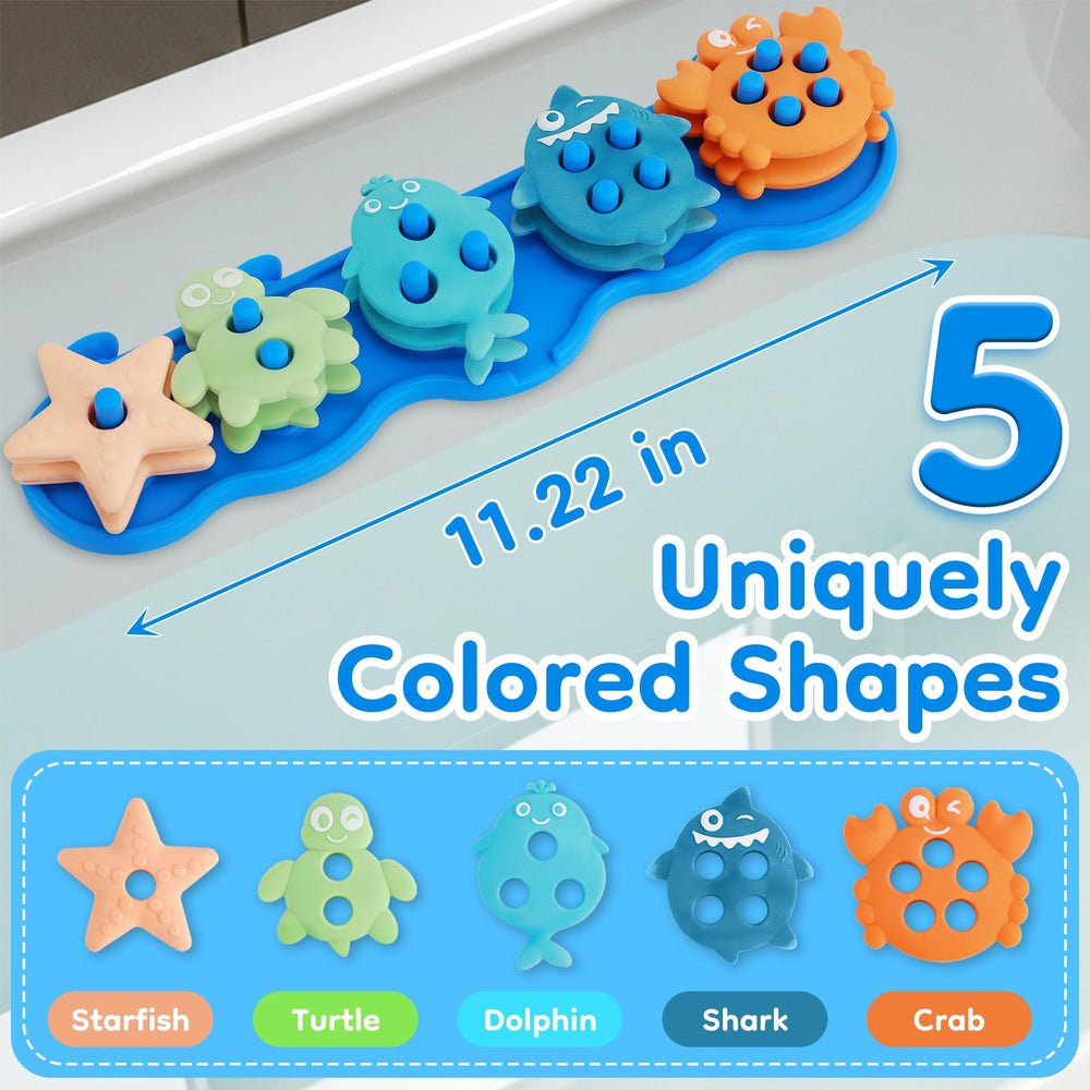 Ebukur 10-piece color and shape sorter set boosts early sorting skills during bath play.