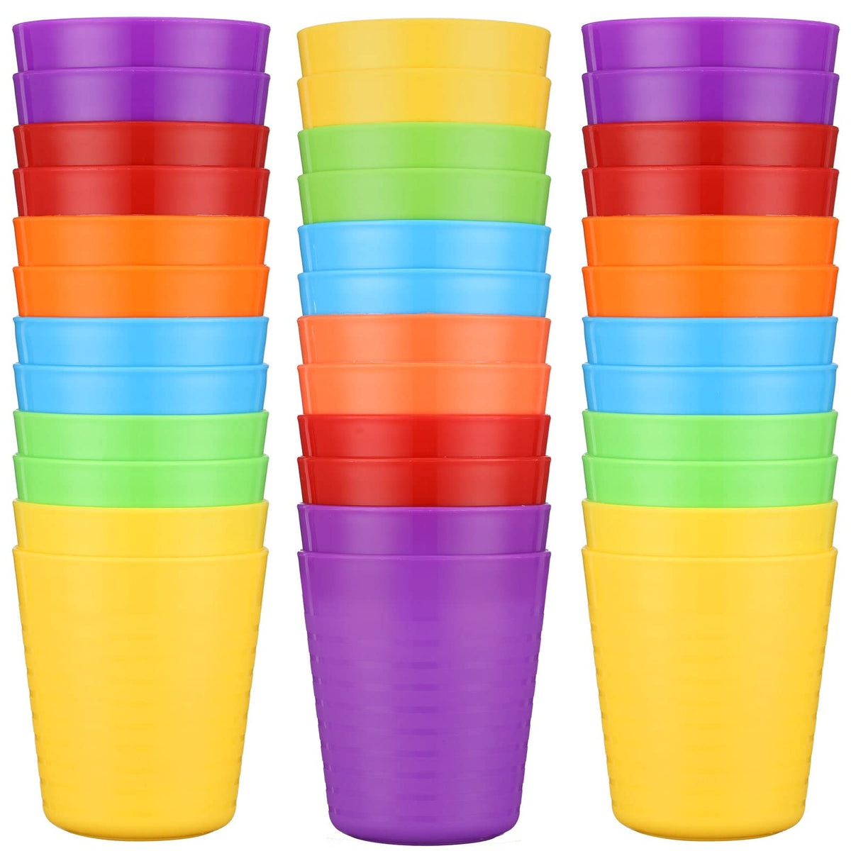 Eccliy 36pcs kids cups colorful set, six colors for everyday drinks