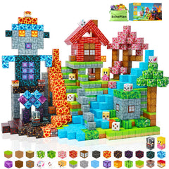 EchoPlan 150PCS magnetic blocks pack shot showing colorful pieces encourage imaginative play