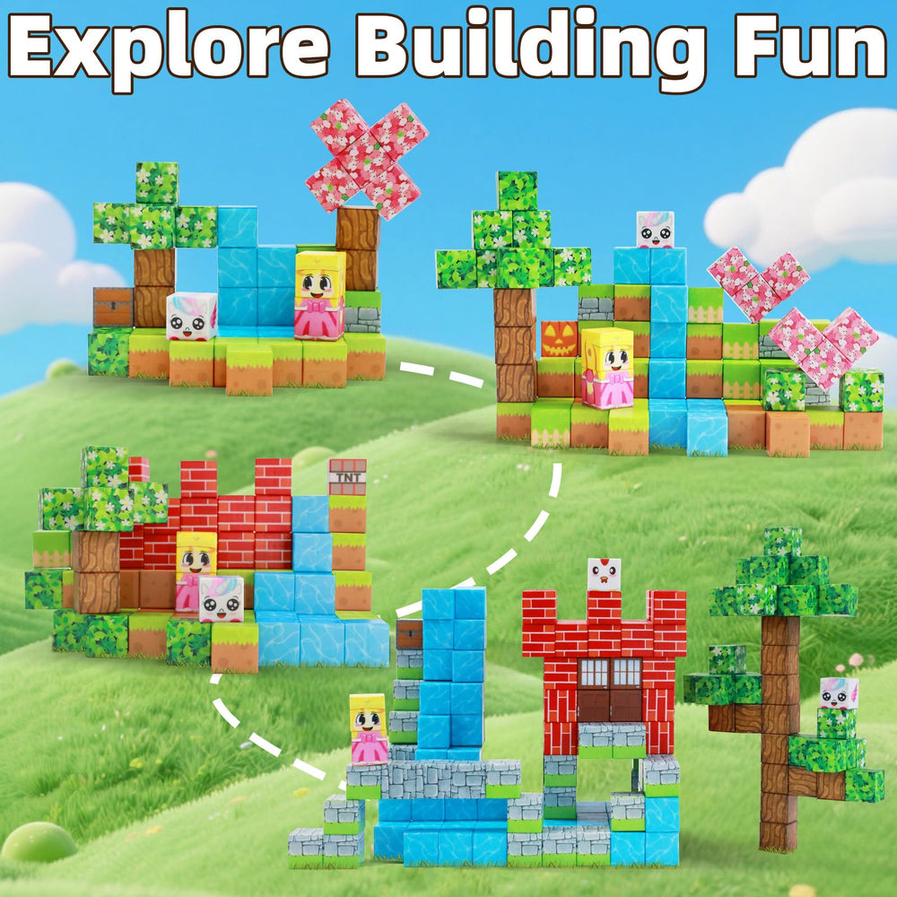 EchoPlan Magnetic Blocks one-inch size provides stable builds for durable play.