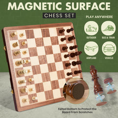 ECOCRAFTER magnetic chess pieces stay securely in place during play