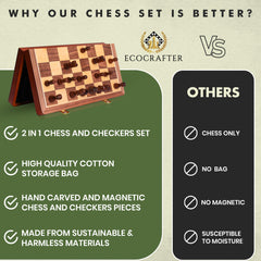 ECOCRAFTER foldable chess set ideal for travel and on-the-go play