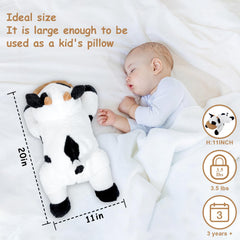 Ecolley weighted cow plush face detail showing vivid eyes and soft fur