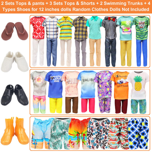 Ecore Fun 12-inch boy doll casual sets for everyday dressing.