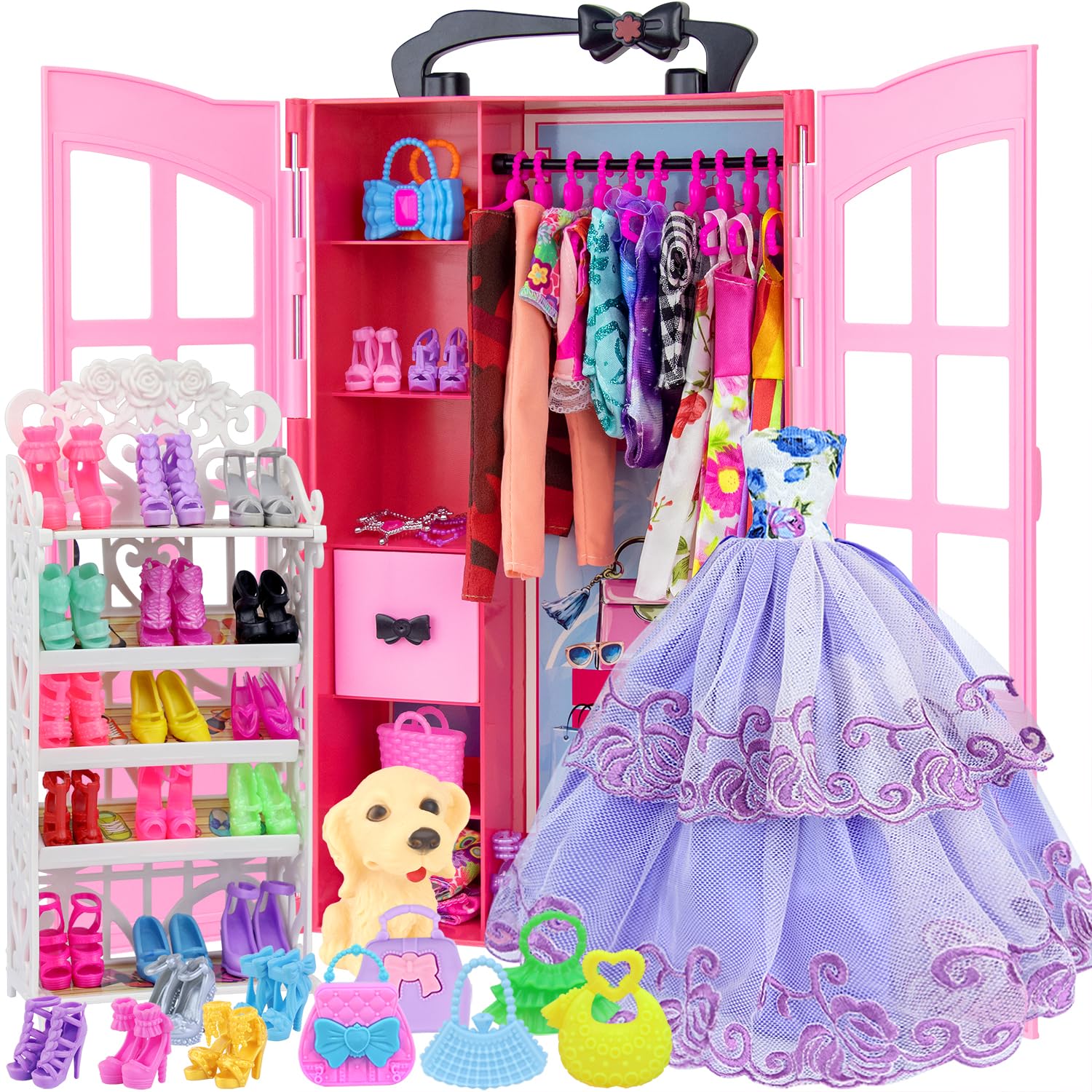 Ecore Fun doll closet keeps outfits organized for imaginative play