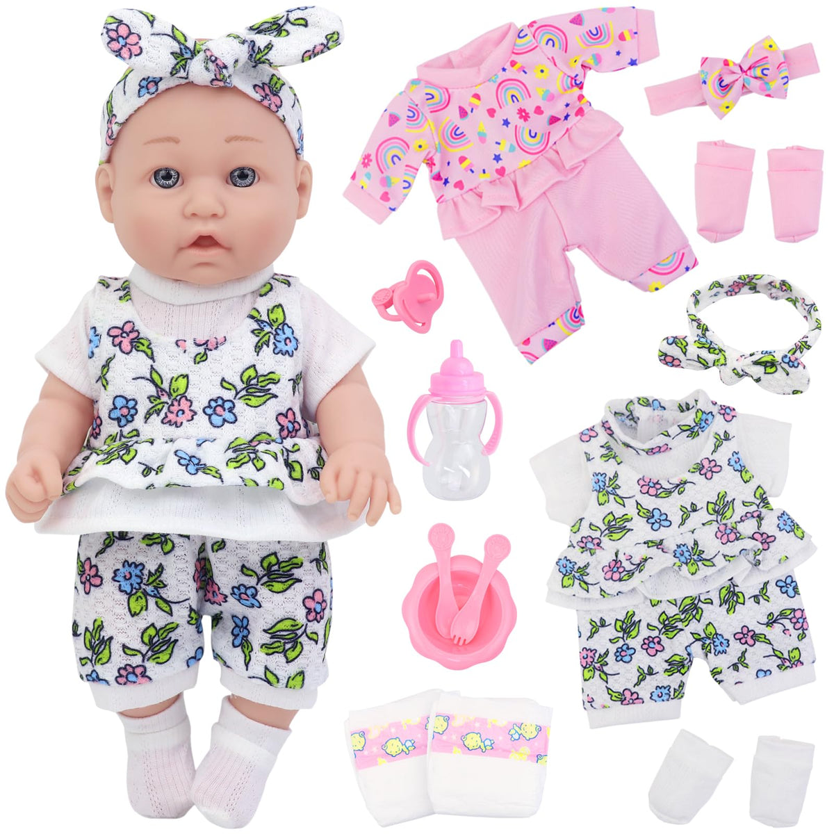Ecore Fun 12-inch doll wearing clothes for imaginative play.