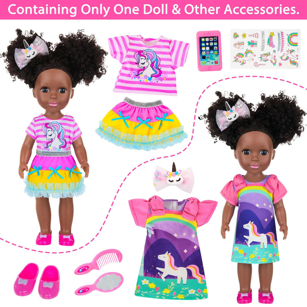 Ecore Fun black doll top and skirt set supports mix-and-match styling.