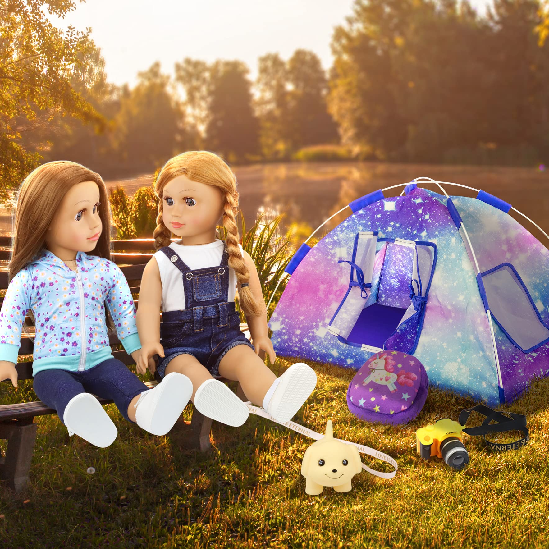 Ecore Fun 18-inch doll backpack adds pretend storage for outfits and gear.