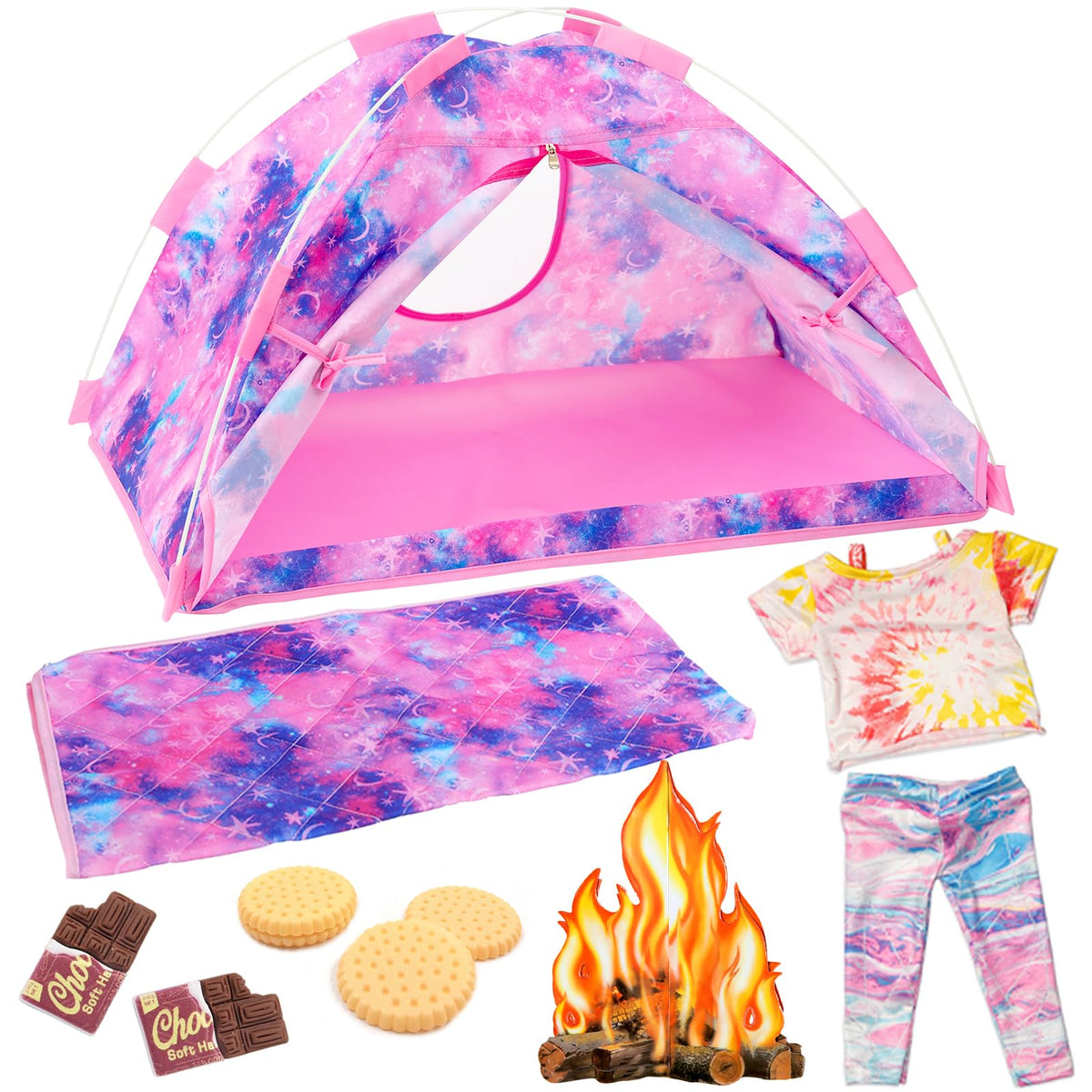 Ecore Fun 18 inch doll camping tent for imaginative outdoor play and storytelling