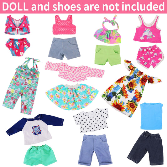 Ecore Fun 18-inch doll outfits set 2 enables versatile, mix-and-match outfits
