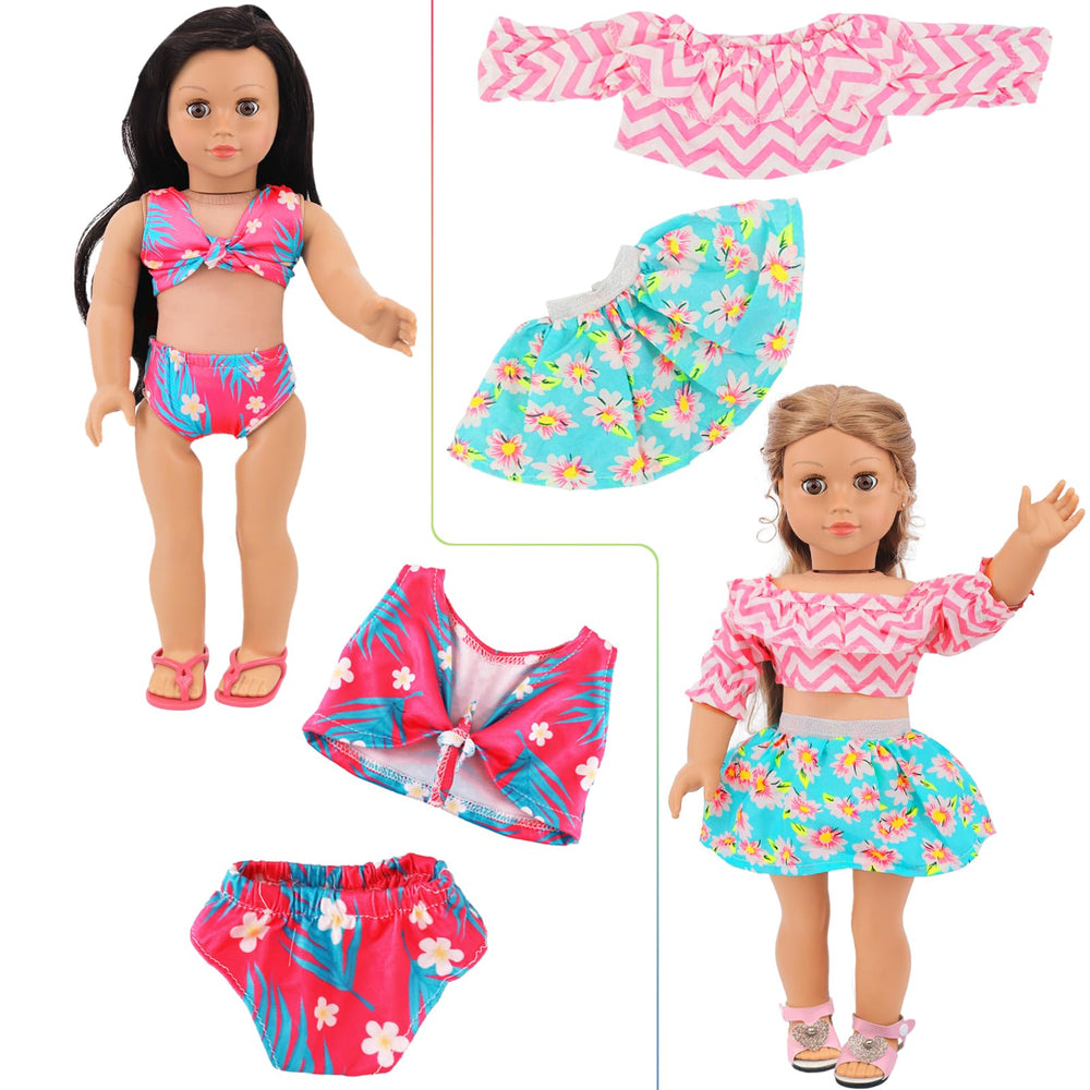 Ecore Fun 18-inch doll outfits set 6 with party dress for celebrations