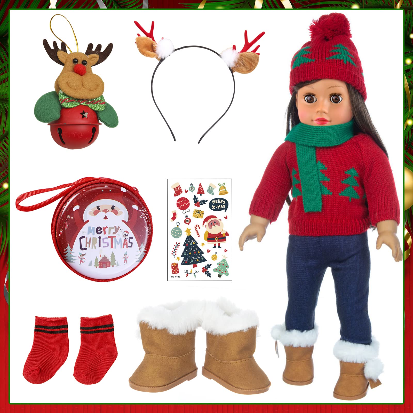 Ecore Fun 18-Inch doll hats and scarfs create cozy holiday looks for playtime