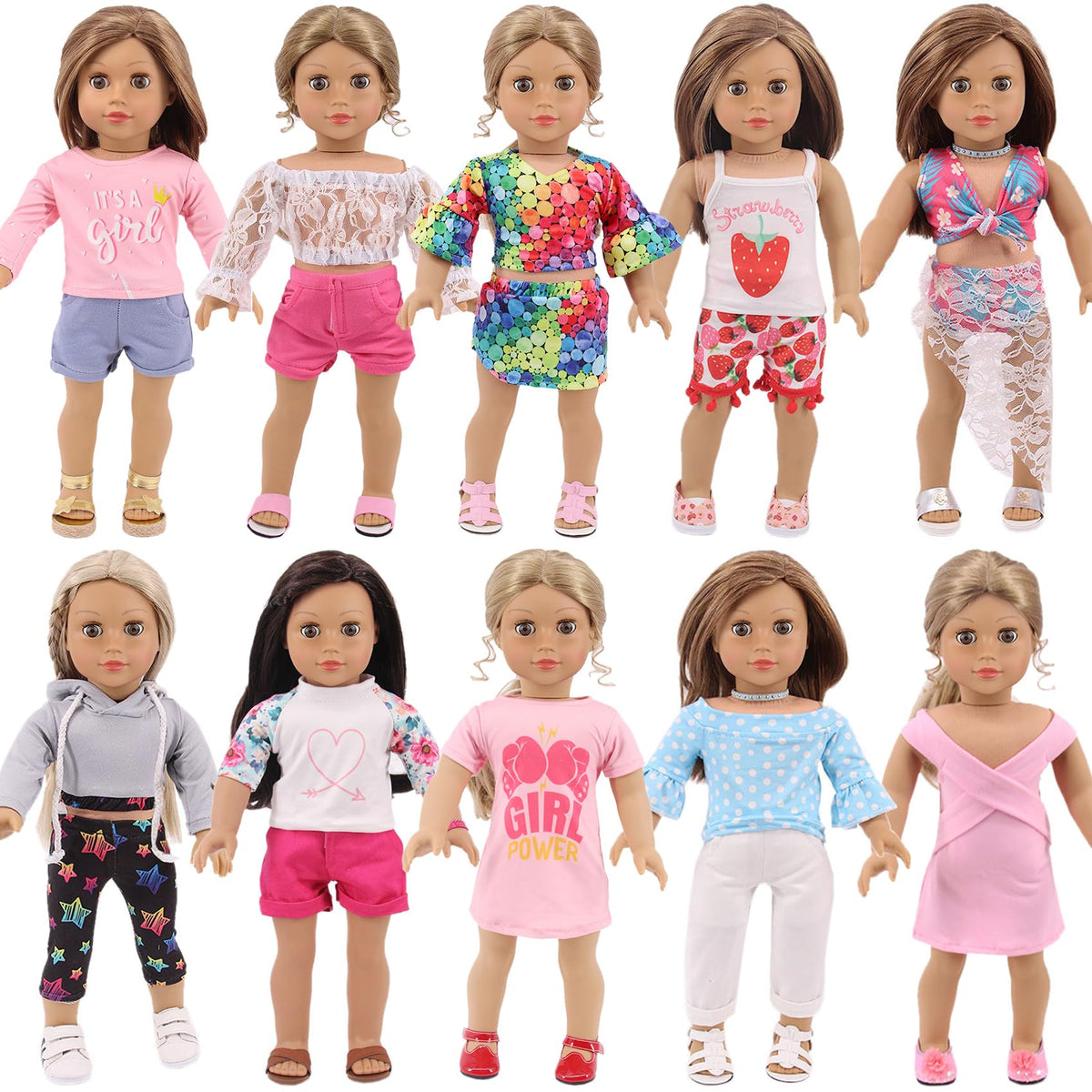 Ecore Fun 18-inch doll dress set for stylish play and easy mix-and-match outfits.
