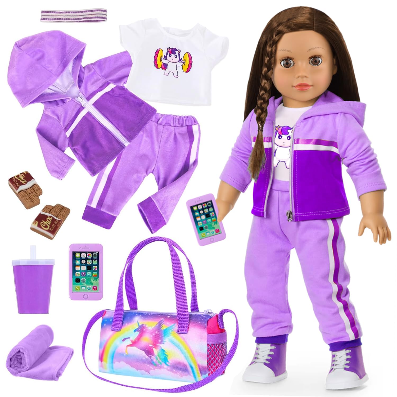 Ecore Fun 18 inch doll sport outfit top for comfortable daily play