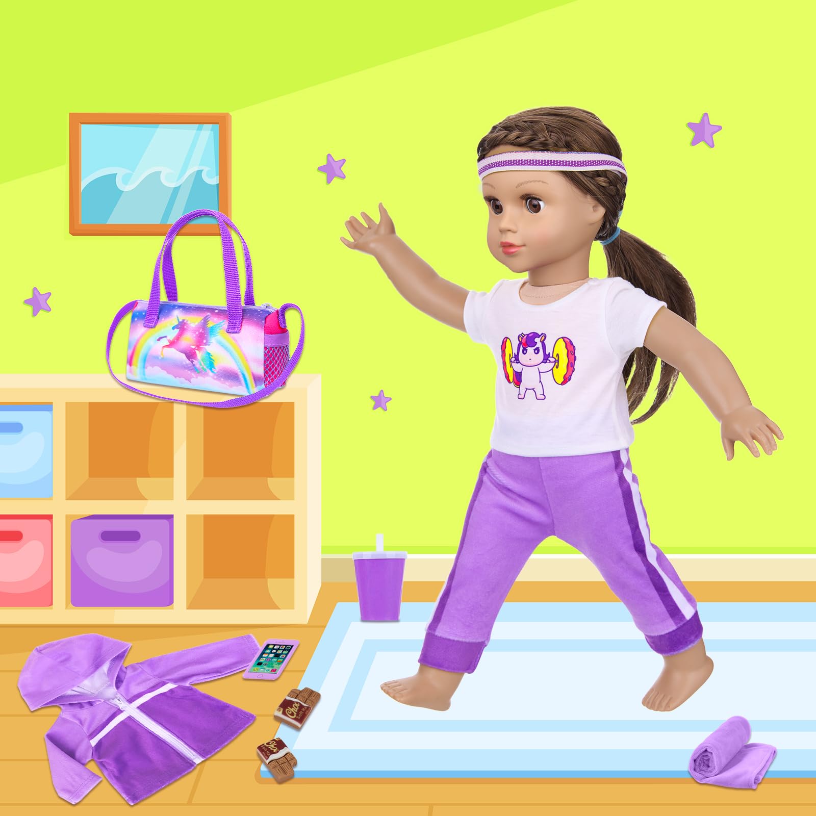 Ecore Fun 18 inch doll sport towel lightweight gym prop
