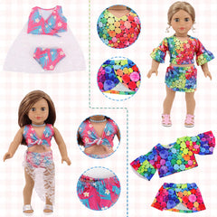 Ecore Fun 18-inch doll swimsuit set for sunny indoor/outdoor pretend play.
