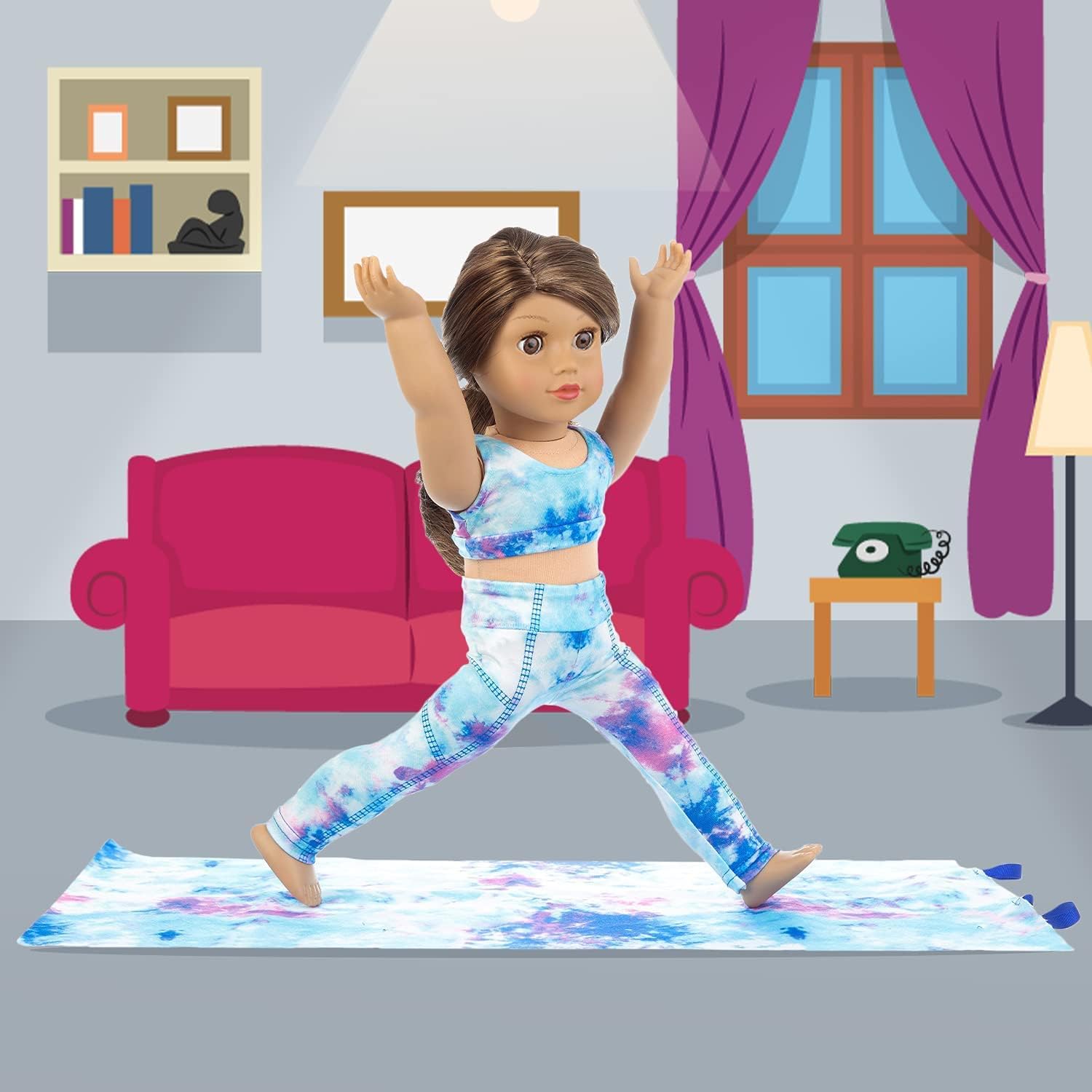 Ecore Fun 18-inch doll towel adds authentic gym vibes and quick-dry cleanup after play.