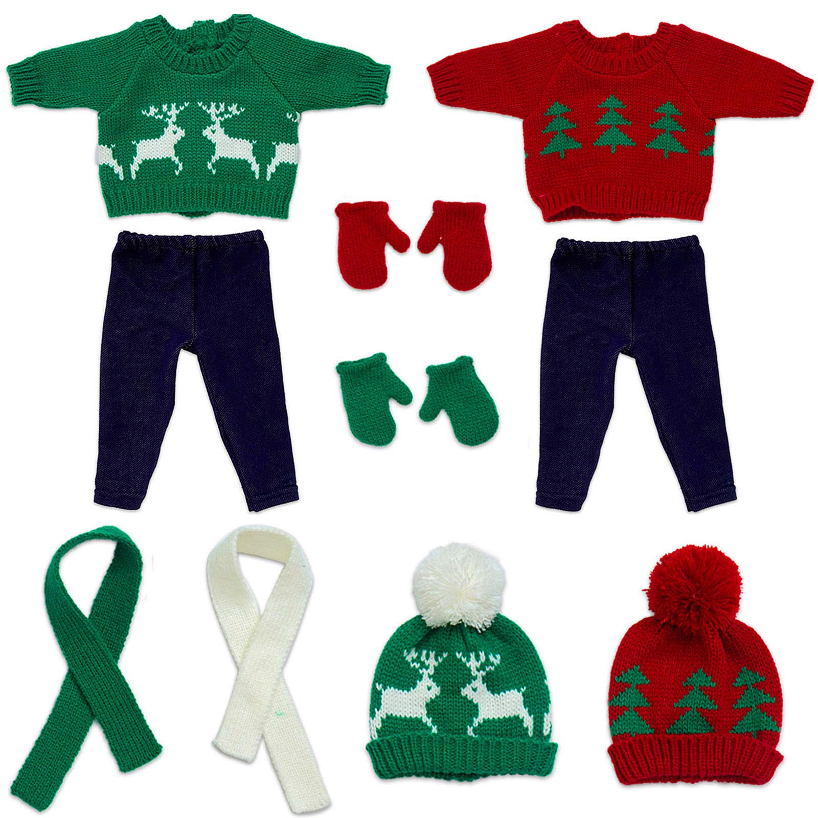 Ecore Fun 18 inch doll clothes with trousers and hats, perfect for holiday dress up and storytelling