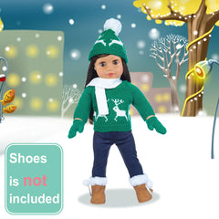 Ecore Fun festive outfit set for American dolls, ready to shine during holiday scenes