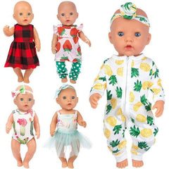 Ecore Fun 5-sets doll clothes for 43cm dolls encouraging imaginative play and easy dressing