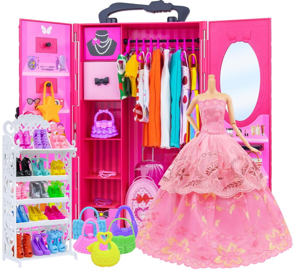Ecore Fun accessories and hangers complete a tidy dressing station.