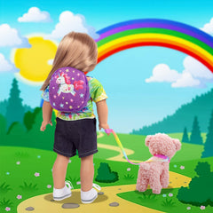 Ecore Fun doll backpack keeps accessories organized for on-the-go play.