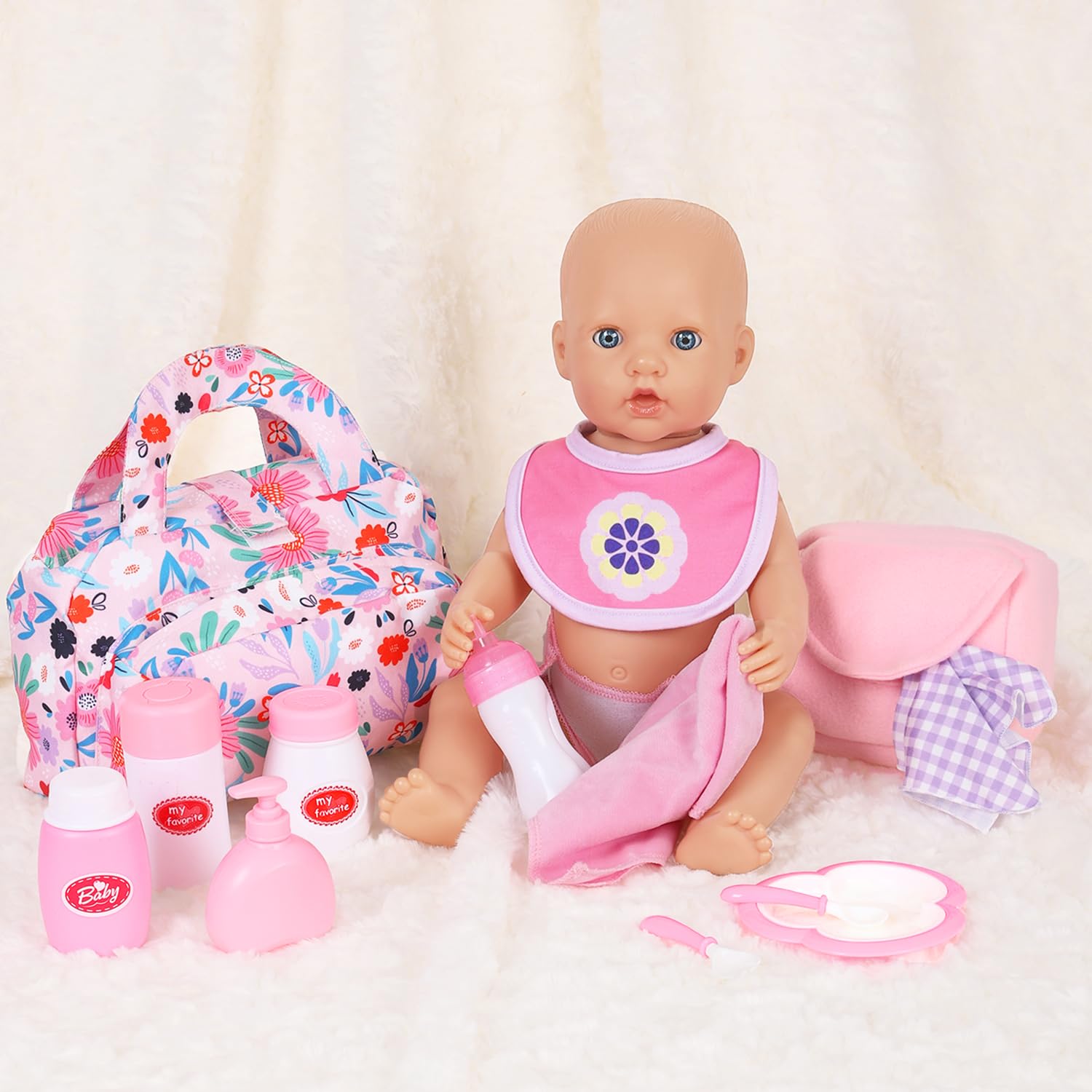 Ecore Fun doll bib to catch spills during pretend feeding