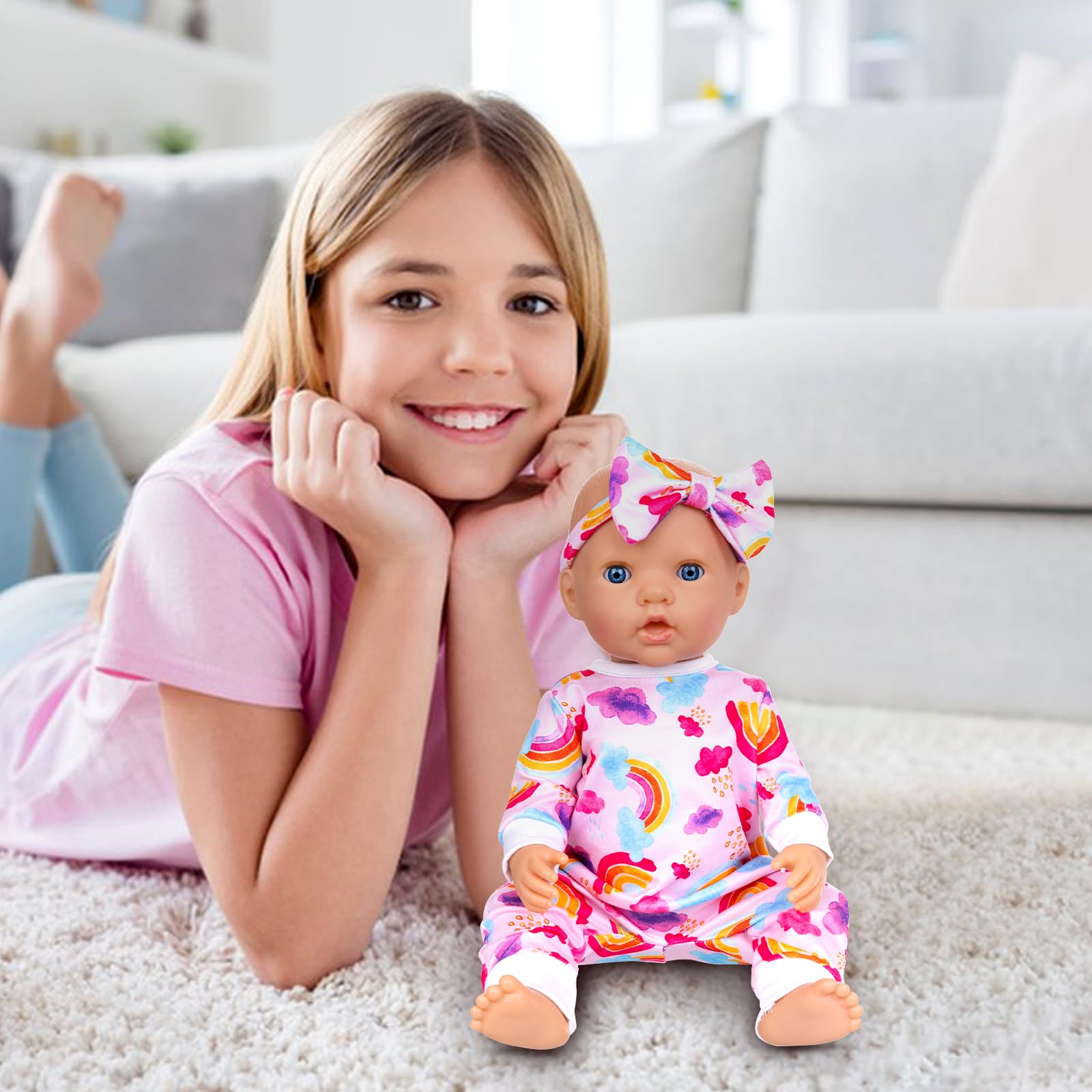 Ecore Fun flamingo headband completes playful doll ensembles.