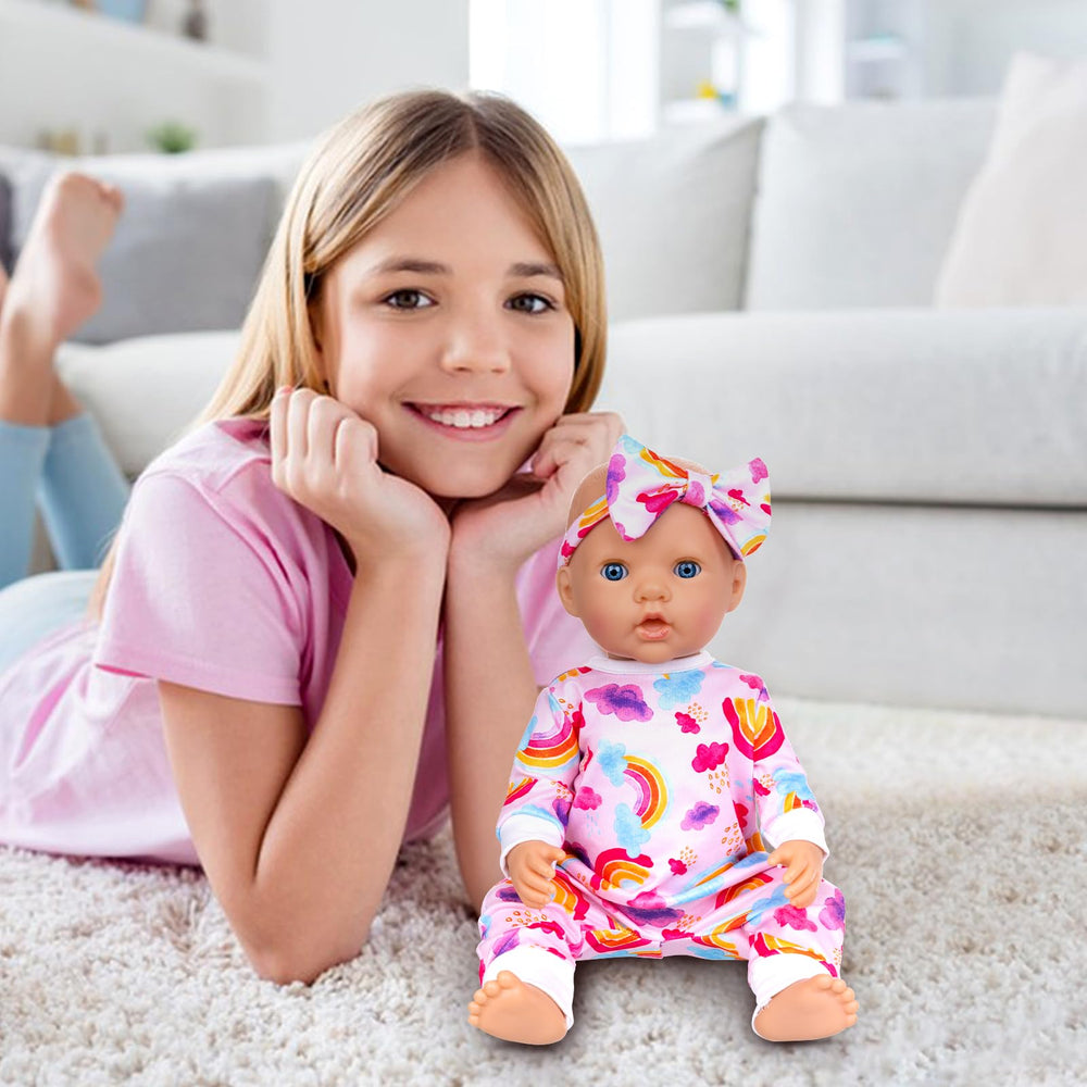 Ecore Fun flamingo headband completes playful doll ensembles.