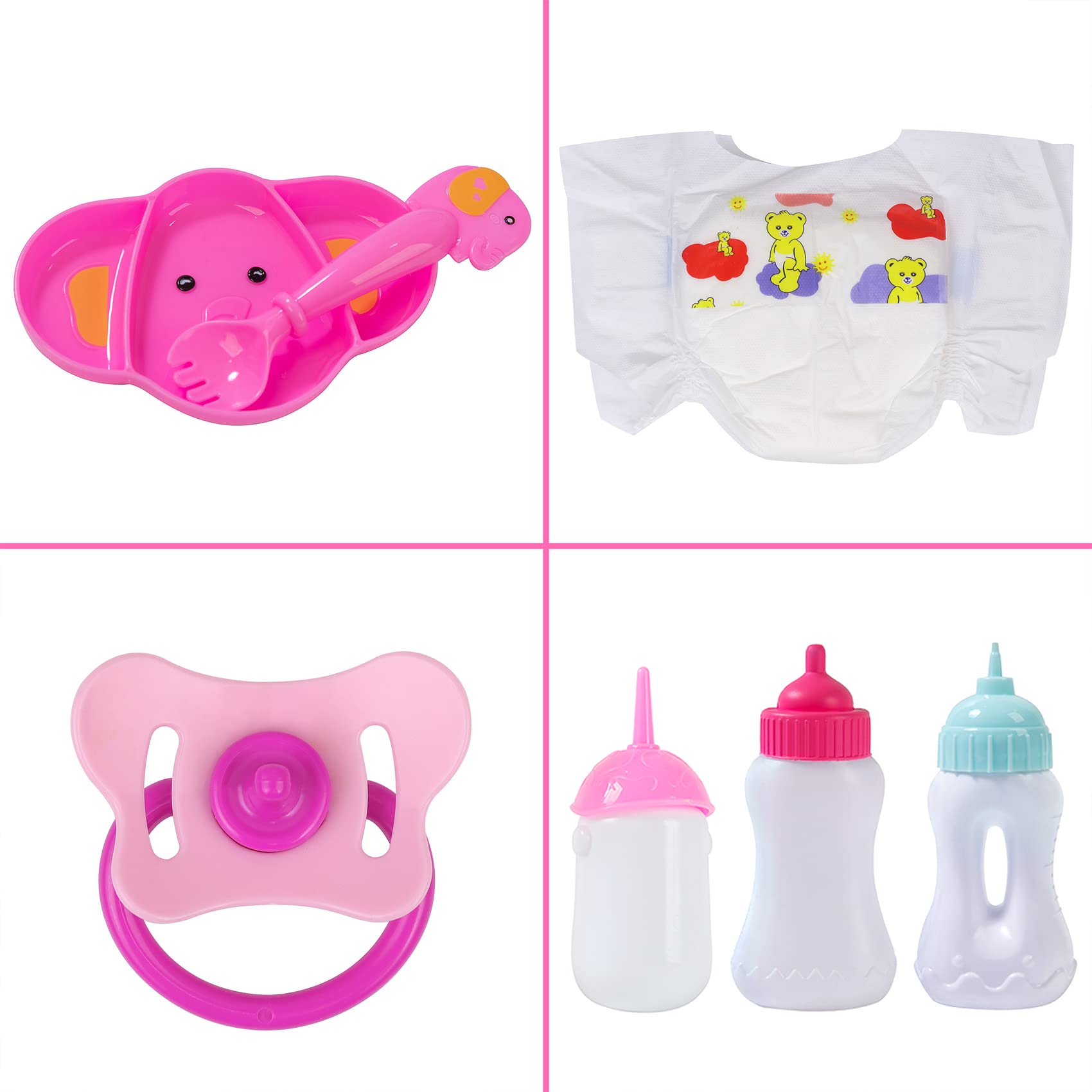Ecore Fun doll dinner plate set enhances mealtime pretend play