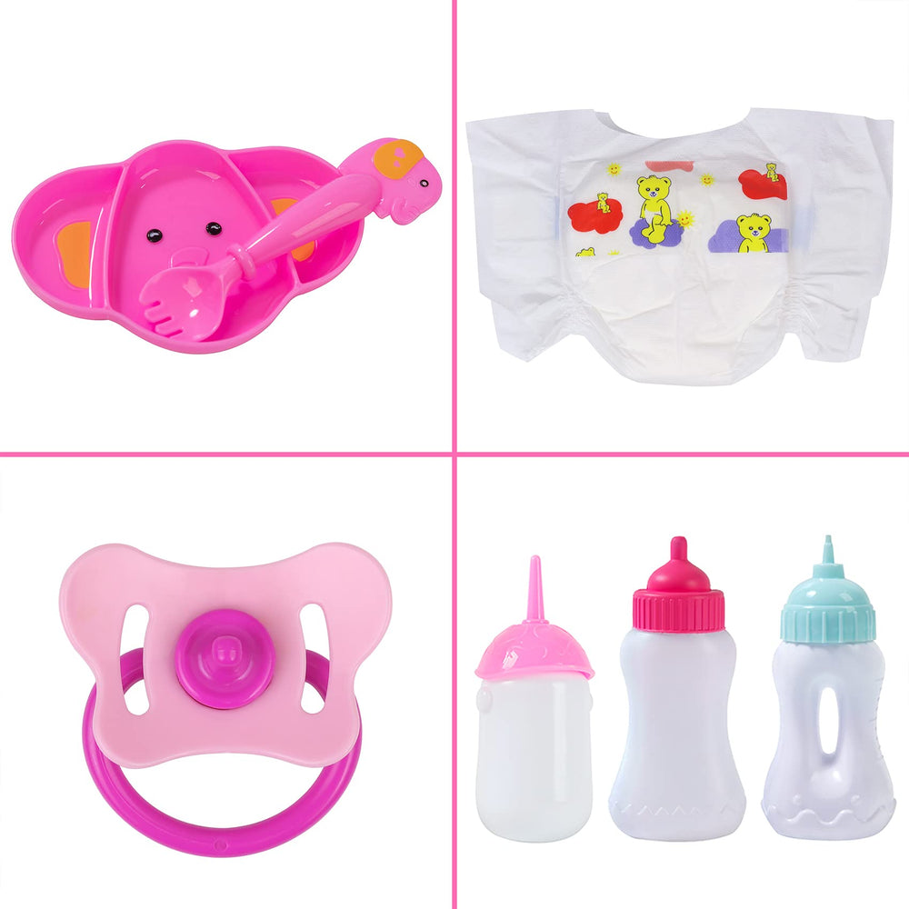 Ecore Fun doll dinner plate set enhances mealtime pretend play