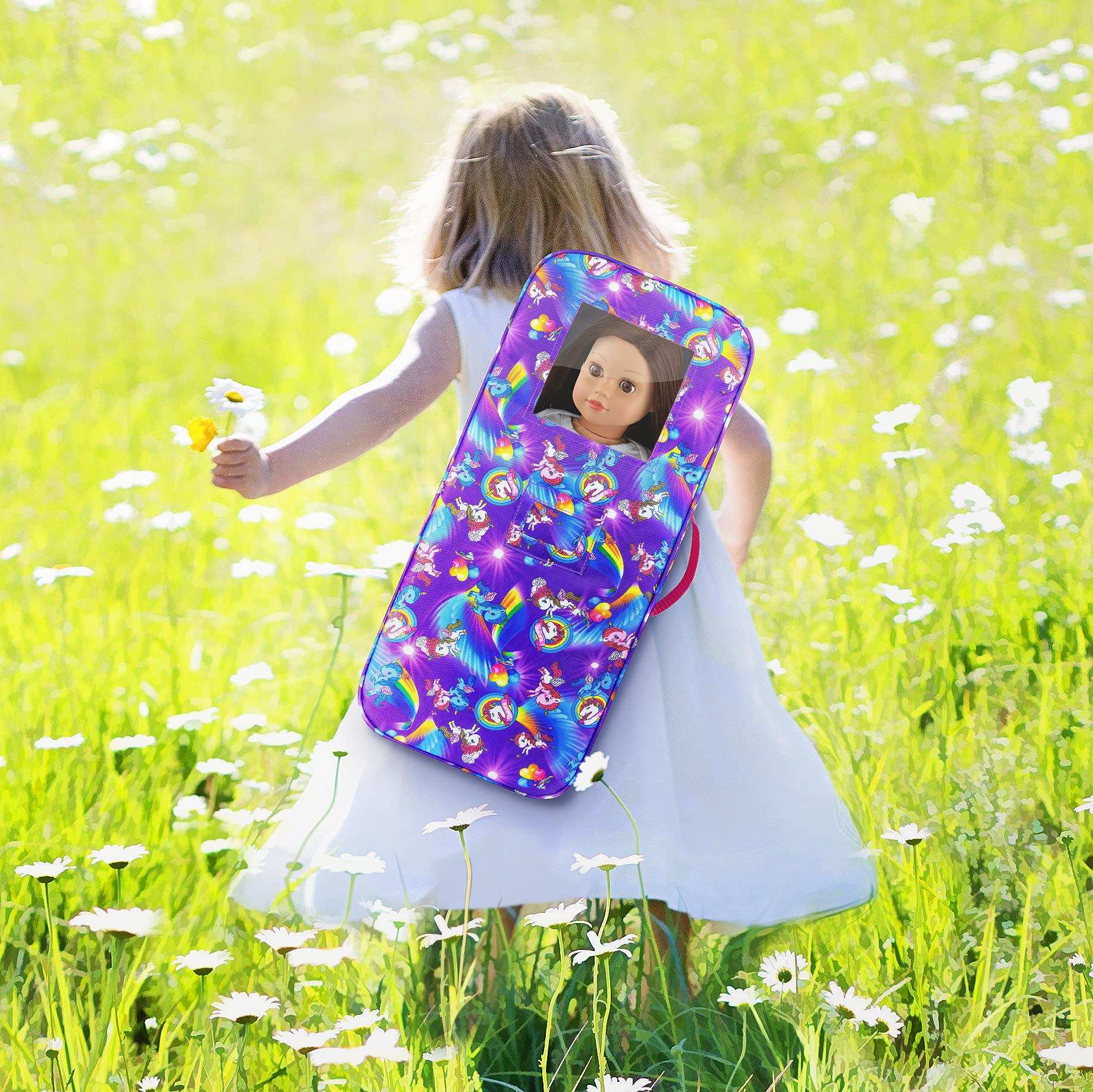 Ecore Fun doll travel bag handle and strap detail.