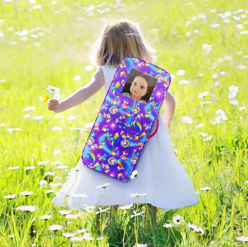Ecore Fun doll travel bag handle and strap detail.