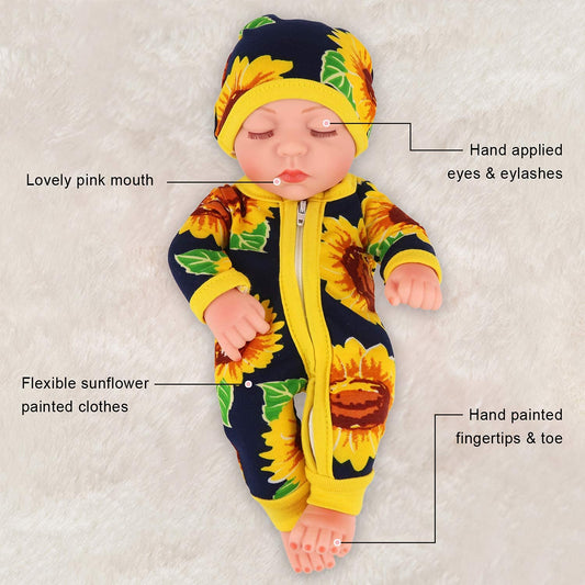 Ecore Fun sunflower jumpsuit on doll inspires sunny dress-up adventures