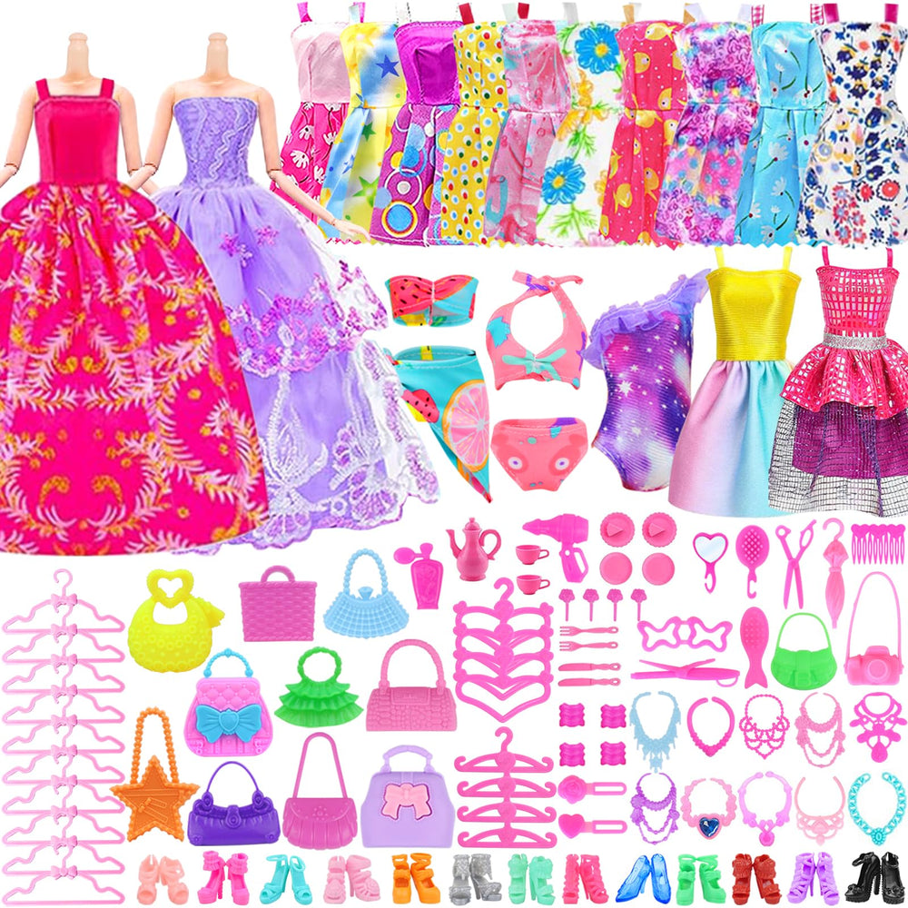 Ecore Fun swimsuits, bags, and shoes for complete dress-up ensembles.