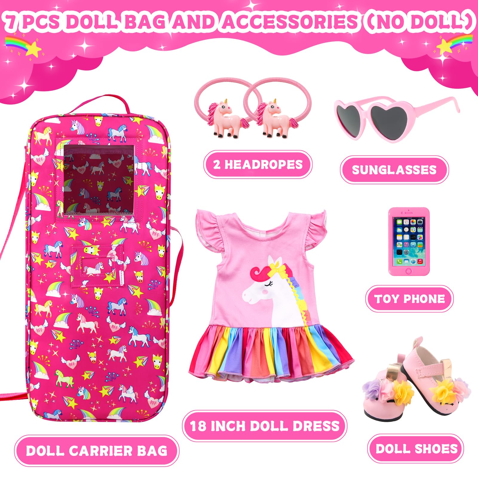Ecore Fun 18-inch doll hairpins set offers extra sparkle.