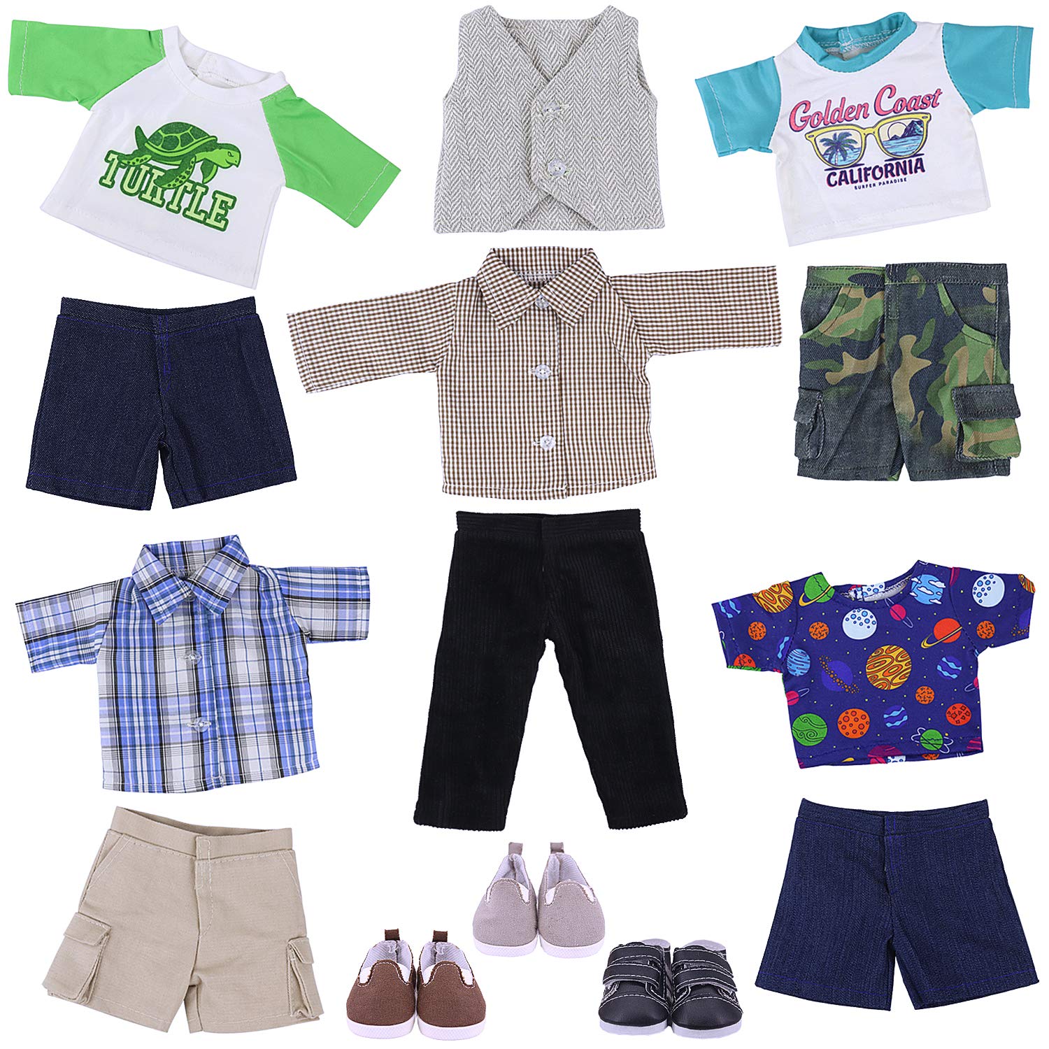 Ecore Fun 3 pairs of shoes complete the doll wardrobe for mix-and-match outfits.