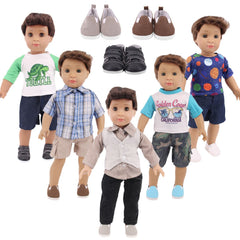 Ecore Fun 5 sets for 18-inch boy dolls, versatile outfits for creative play.