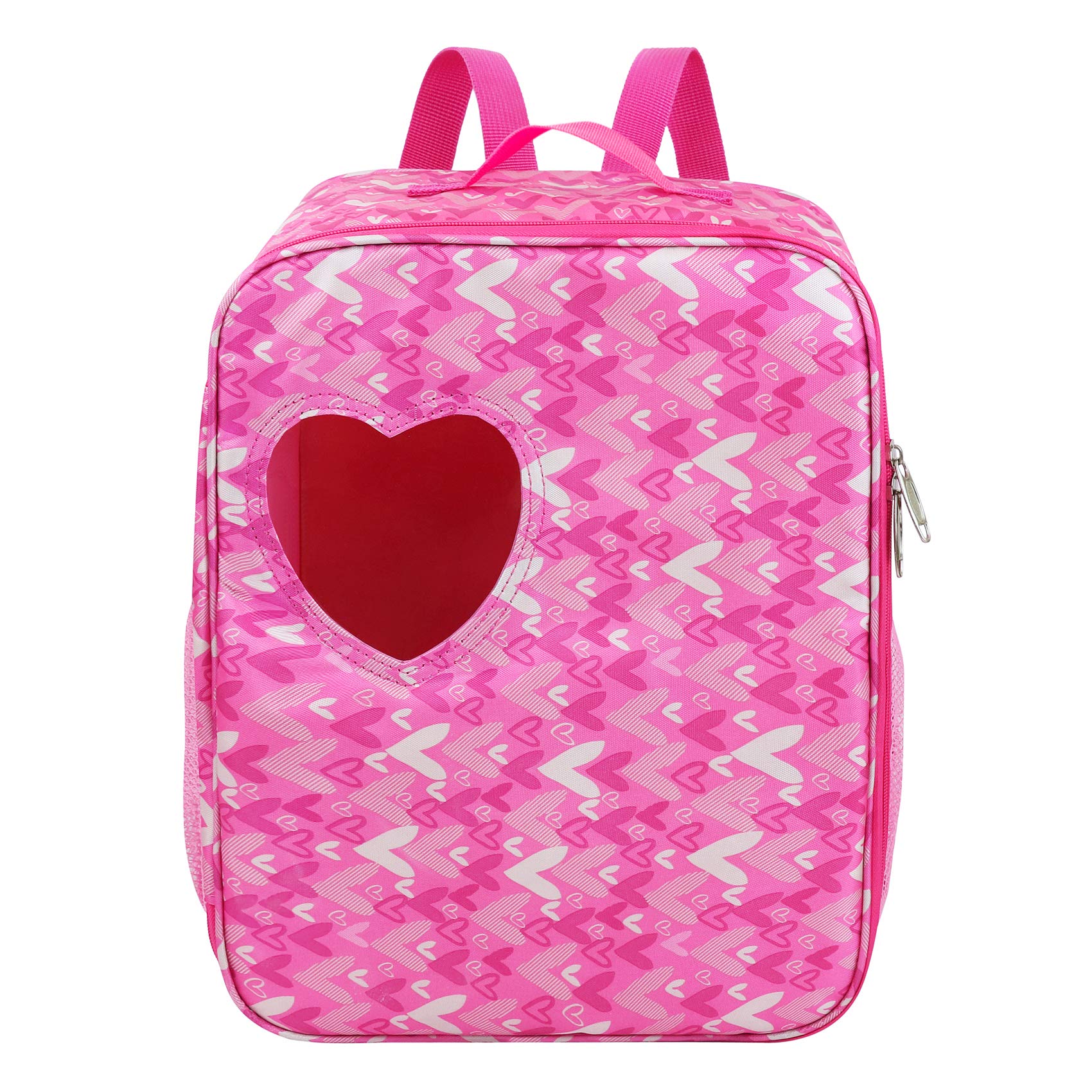 Ecore Fun doll backpack with pink ostrich pattern for adventures