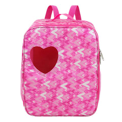 Ecore Fun doll backpack with pink ostrich pattern for adventures