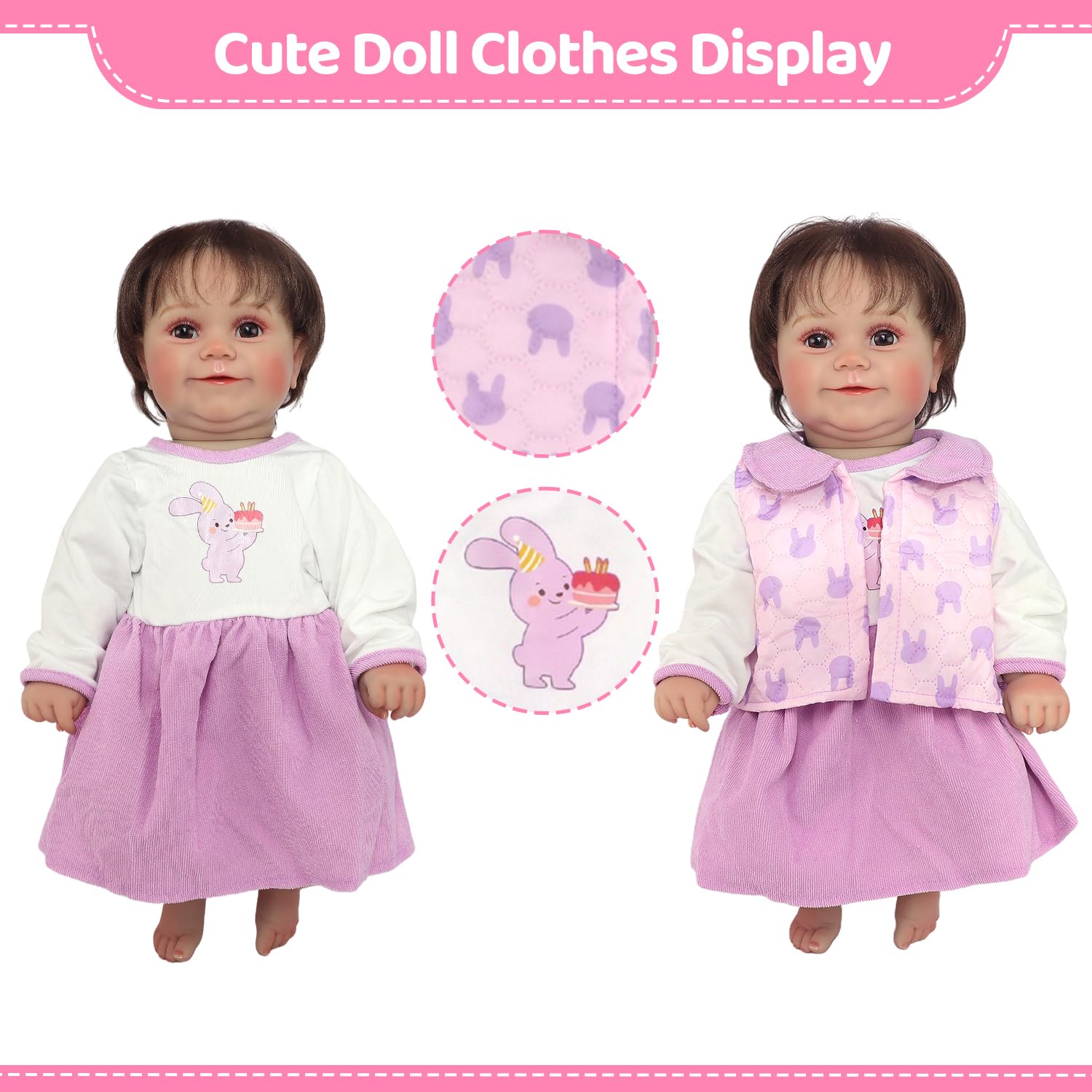 Velcro back design on Ecore Fun doll clothes enables quick dressing