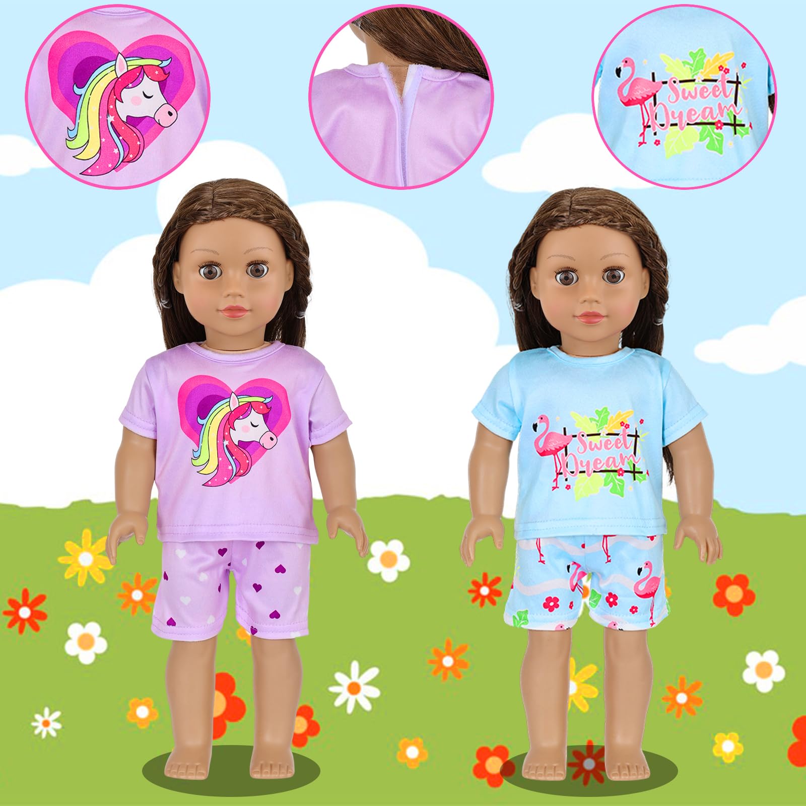 Ecore Fun five-set collection designed for 16-18 inch dolls.