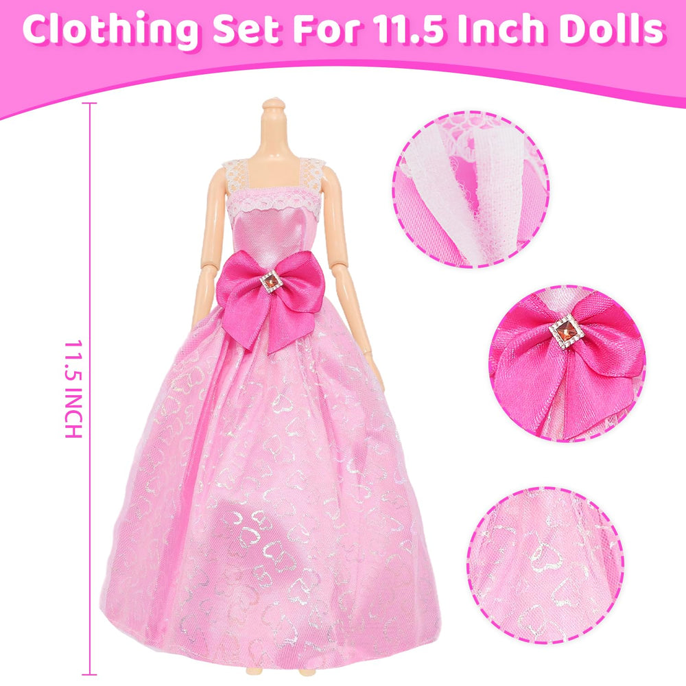 Ecore Fun slip and fashion dresses provide versatile outfits for daily doll fashion shows.